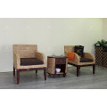 Natural Water Hyacinth Armchairs Set for Indoor Furniture